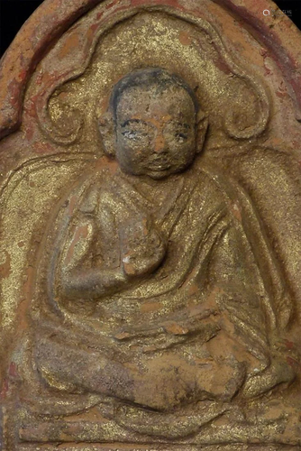 Antique Tibetan or Mongolian Tsa Tsa of a monk or