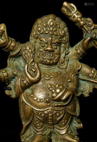 Powerful Antique Bronze Mongolian Mahakala.