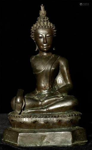 Classic 16thC Northern Thai Bronze Buddha.