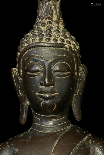 15th/16thC Northen Thai Bronze Buddha with an extremely