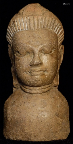 Authentic 13thC Haripunchai Thai Buddha Bust.