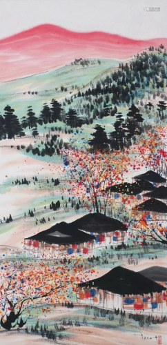 A Chinese Painting Scroll Attribute to Wu Guanzhong
