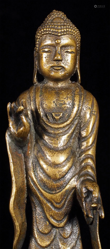 Superb 19thC or earlier Korean Bronze Buddha.