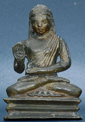 A vintage Sri Lanka bronze Buddha. Measures 3 1/8