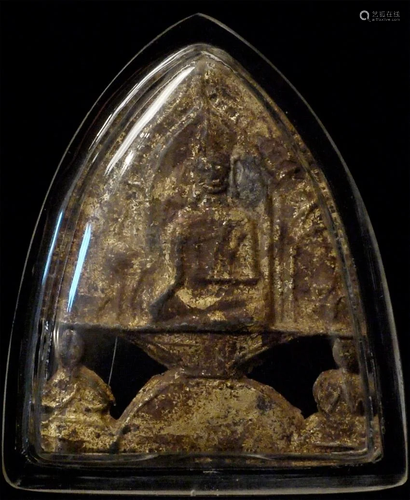 Thai metal plaque or amulet from an old collection of