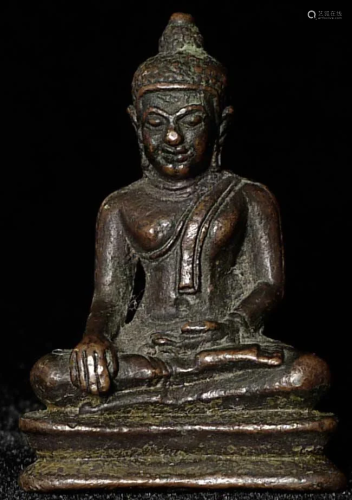 Thai Utong style Seated bronze Buddha is 1.5