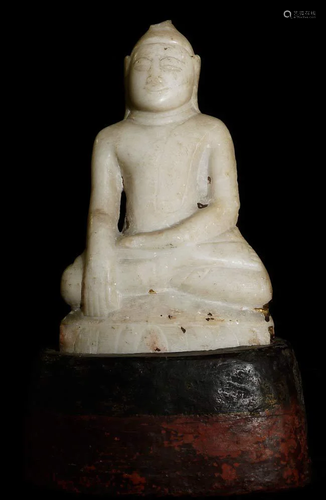 Lovely 19thC Alabaster Burmese Burmese Buddha.