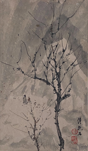 A Chinese Painting Scroll Attribute to Fu Baoshi