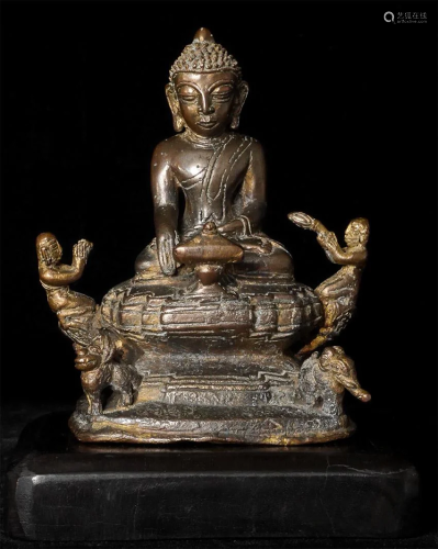 Rare 16thC Ava Buddha with attendants and 4 different