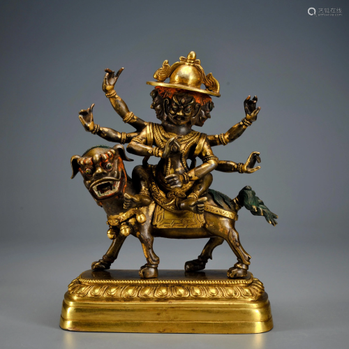 A Gilt-bronze Palden Lhamo Qing Dynasty