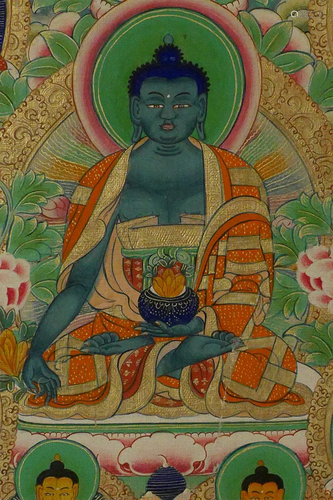 One of the most vivid small Thangkas