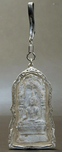 AMULET ,16th - 17th Century Thailand ,Bronze, 3-1/2