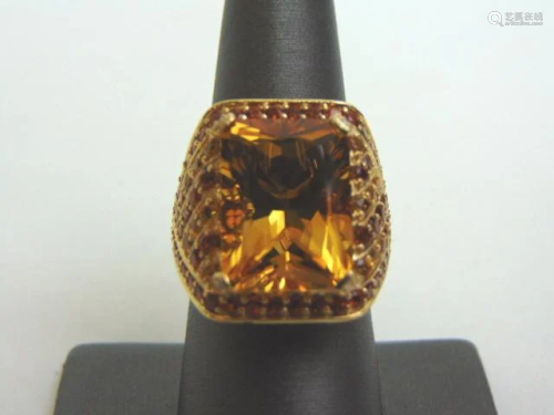 Womens Estate 14K Yellow Gold Ring w/ Citrine Stone