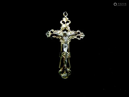 Vintage 14K Gold Religious Jesus on Cross Pendant