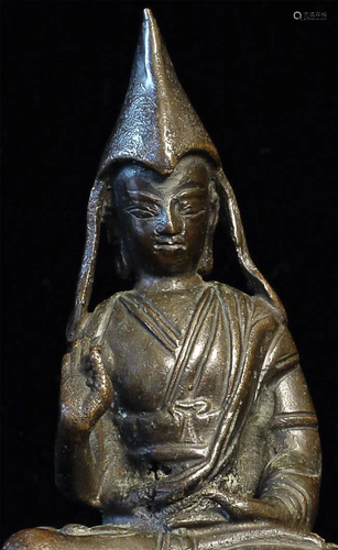 Antique Nepalese or Tibetan bronze lama.