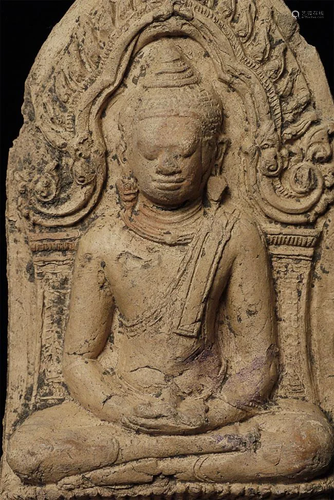 Cambodian Buddha Tablet. Probably a period (12/13thC)