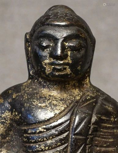 Sri Lankan bronze Buddha. Significant remains of