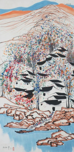 A Chinese Painting Scroll Attribute to Wu Guanzhong