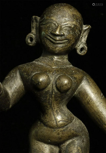 Delightful 18th or earlier Indian Bronze. Solid-cast,