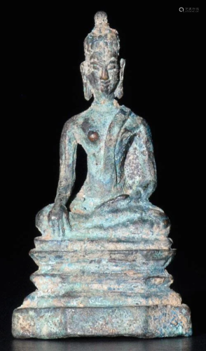 BUDDHA,16th Century Thailand, Miniature, Bronze, 1-9/16