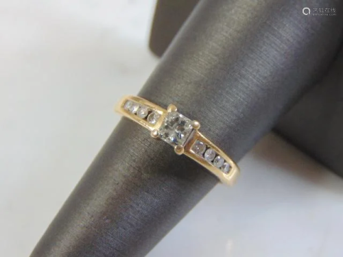 Vintage Estate Womens 14K Yellow Gold Diamond Ring