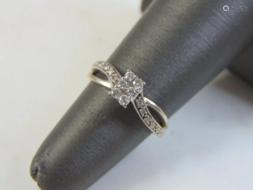 Vintage Estate Women's 14K White Gold Diamond Ring