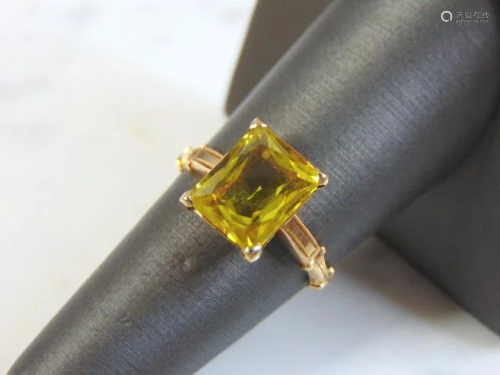 Vintage Estate 14K Yellow Gold Ring w/ Tourmaline Stone