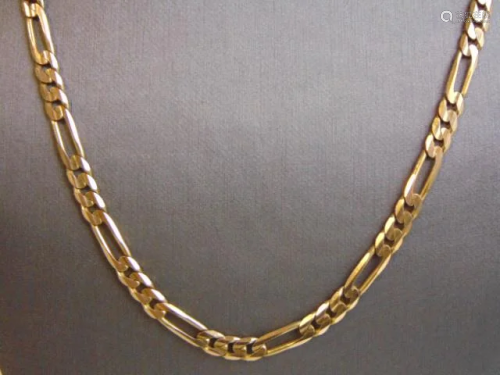 Mens Vintage 14K Gold Italian Chain Link Necklace