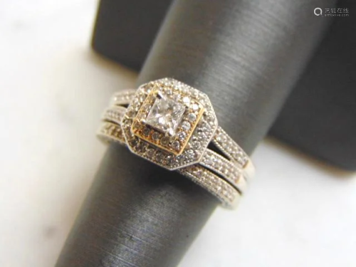 Women's Vintage 14K White Gold Diamond Engagement Ring