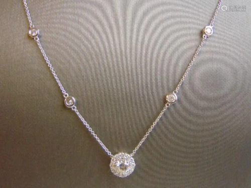 Womens 14K White Gold & Diamond Necklace Pendant
