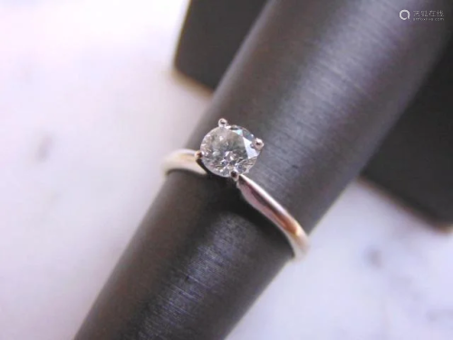 14k White Gold Solitaire .50ct Diamond Ring