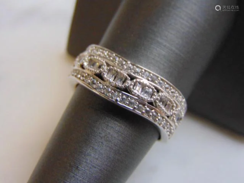 Womens Vintage Estate 18k White Gold Diamond Ring