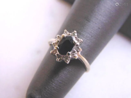Women's Vintage Estate 10K Gold Sapphire & Diamond Ring