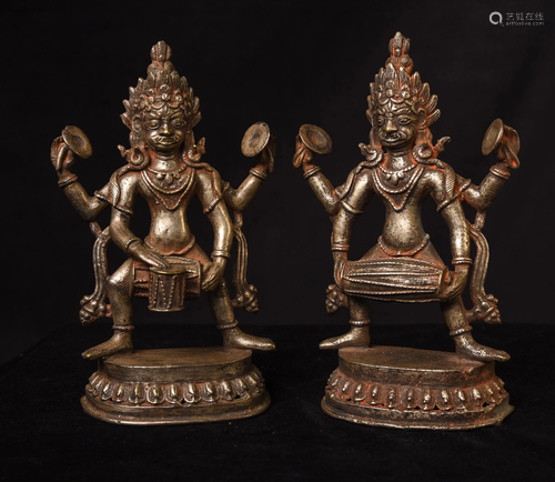 Tibetan Tantric Deities 16-18thC Rare Pair