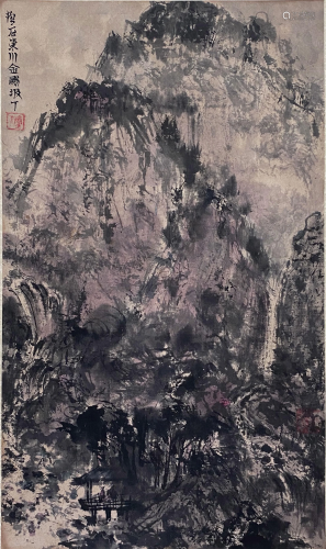 A Chinese Painting Scroll Attribute to Fu Baoshi