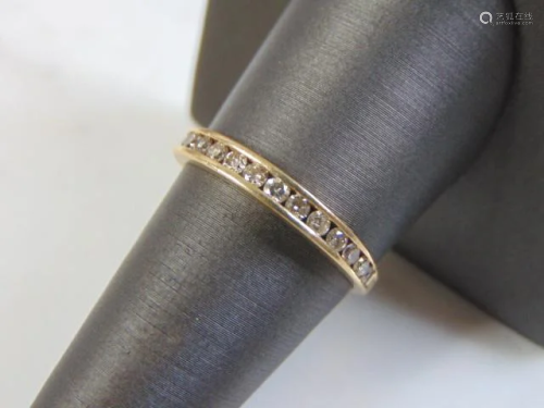 Womens Vintage Estate 10K Yellow Gold Diamond Ring