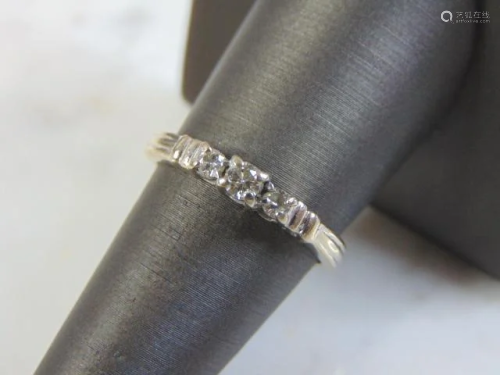 Vintage Estate Women's 14K White Gold, Diamond Ring