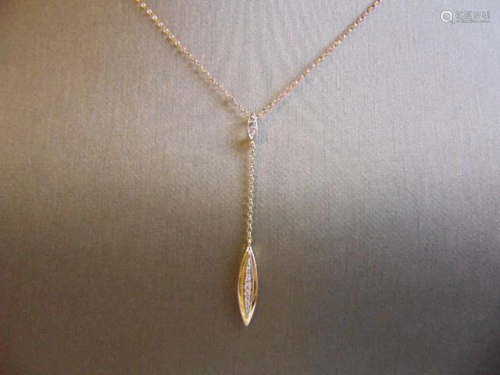 Womens 14K Gold Necklace w/ Diamond Chip Pendant
