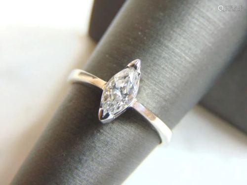 Womens Vintage Estate Sterling Silver W/ CZ Stone Ring