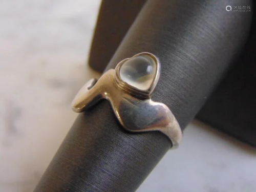 Womens Sterling Silver Modernist Ring