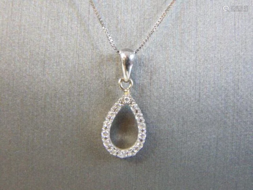Womens 14K White Gold Necklace & Diamond Pendant