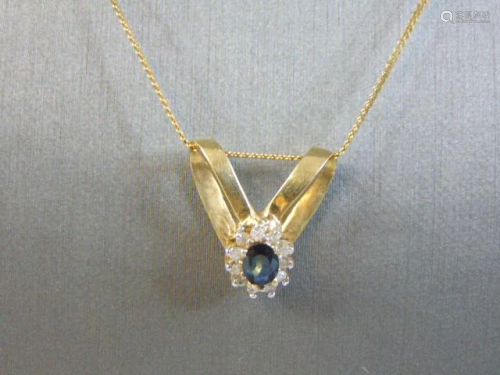 Womens 14K Gold Necklace & Diamond Pendant