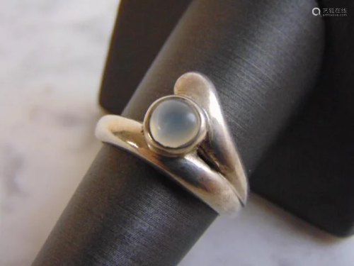 Womens Vintage Estate Sterling Silver Modernist Ring