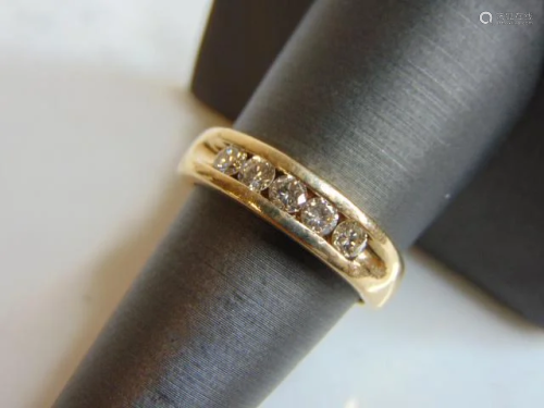 Mens Vintage Estate 14K Yellow Gold & Diamond Ring