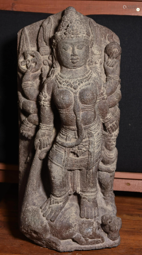 Masterpiece 9th century Stone Durga from Java.