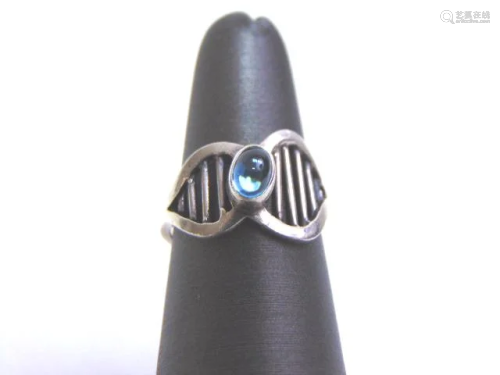 Womens Sterling Silver .925 Ring w/ Topaz Colored Stone