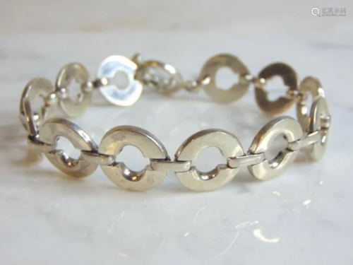 Womens Vintage Sterling Silver Chain Link Bracelet