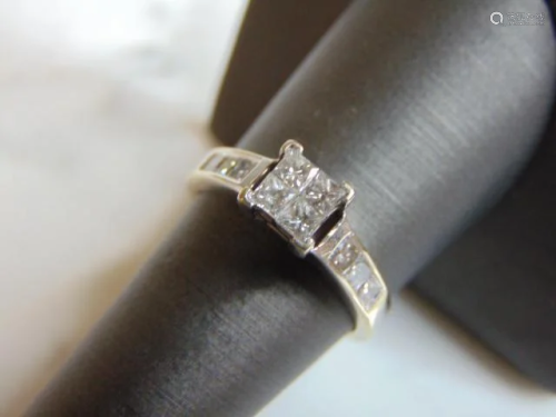 Vintage Estate Women's 14K White Gold Diamond Ring