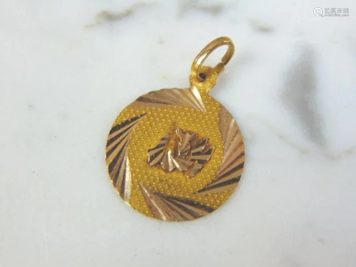 Womens Vintage Estate 17k Gold Hindu Pendant