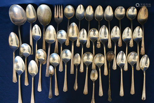 Old silver plated spoon a group